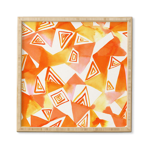 Amy Sia Geo Triangle Orange Framed Wall Art