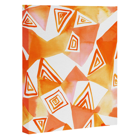 Amy Sia Geo Triangle Orange Art Canvas