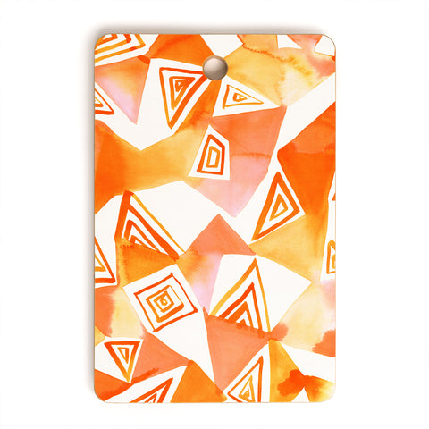 Amy Sia Geo Triangle Orange Cutting Board Rectangle