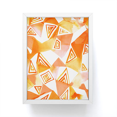 Amy Sia Geo Triangle Orange Framed Mini Art Print