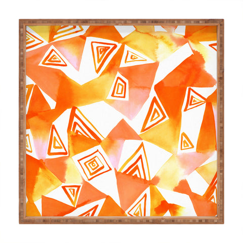 Amy Sia Geo Triangle Orange Square Tray