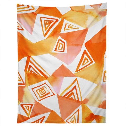 Amy Sia Geo Triangle Orange Tapestry
