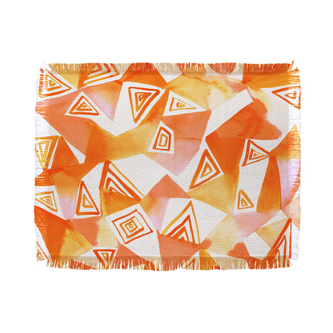 Amy Sia Geo Triangle Orange Throw Blanket