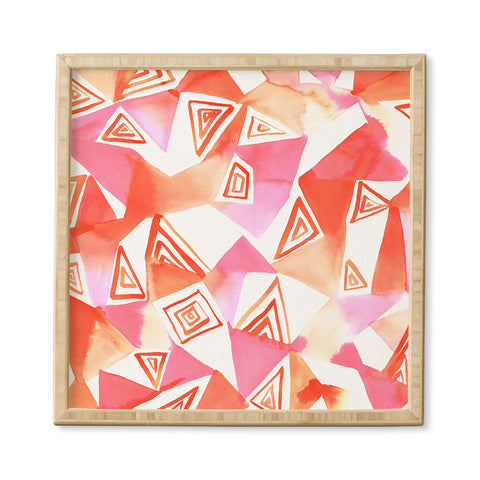 Amy Sia Geo Triangle Peach Framed Wall Art