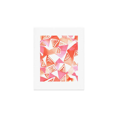 Amy Sia Geo Triangle Peach Art Print