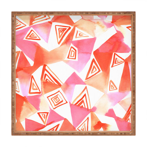 Amy Sia Geo Triangle Peach Square Tray