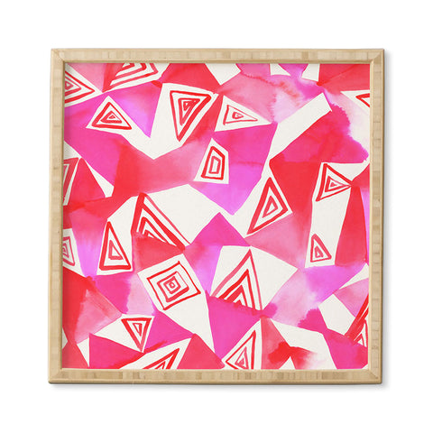 Amy Sia Geo Triangle Pink Framed Wall Art