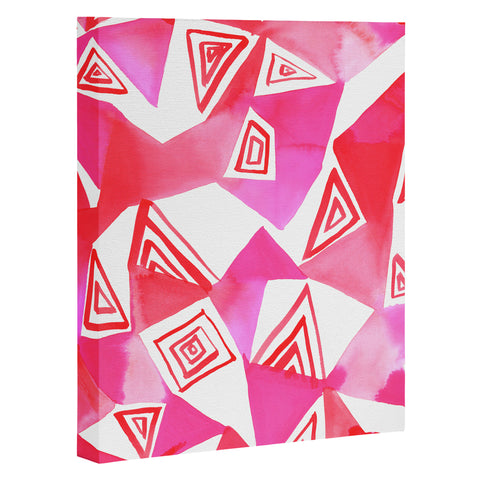 Amy Sia Geo Triangle Pink Art Canvas