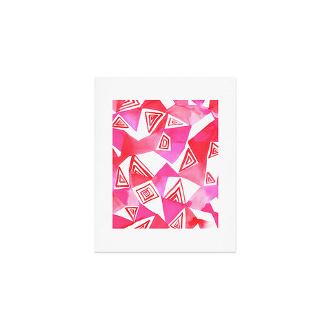 Amy Sia Geo Triangle Pink Art Print