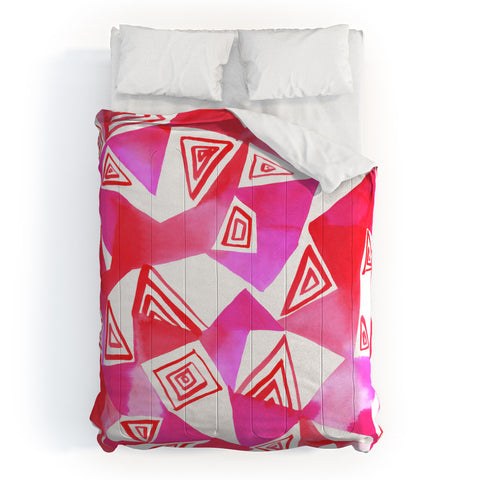 Amy Sia Geo Triangle Pink Comforter