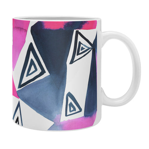 Amy Sia Geo Triangle Pink Navy Coffee Mug