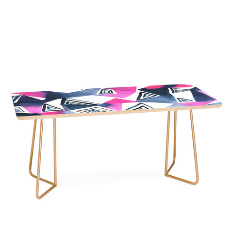 Amy Sia Geo Triangle Pink Navy Coffee Table