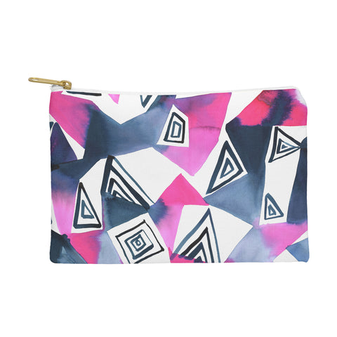 Amy Sia Geo Triangle Pink Navy Pouch