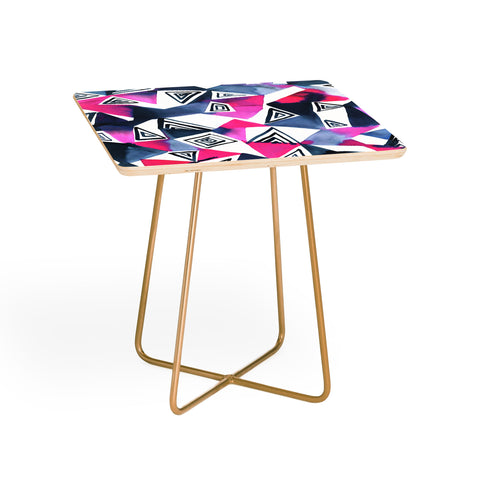 Amy Sia Geo Triangle Pink Navy Side Table