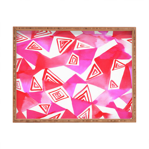 Amy Sia Geo Triangle Pink Rectangular Tray