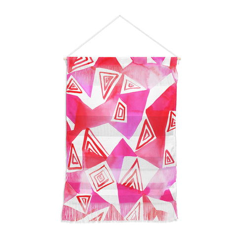 Amy Sia Geo Triangle Pink Wall Hanging Portrait