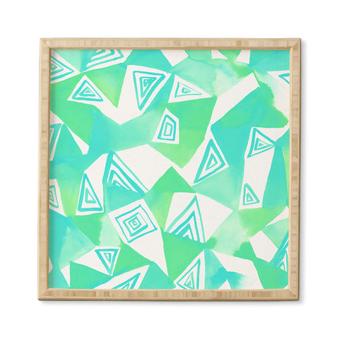 Amy Sia Geo Triangle Sea Green Framed Wall Art