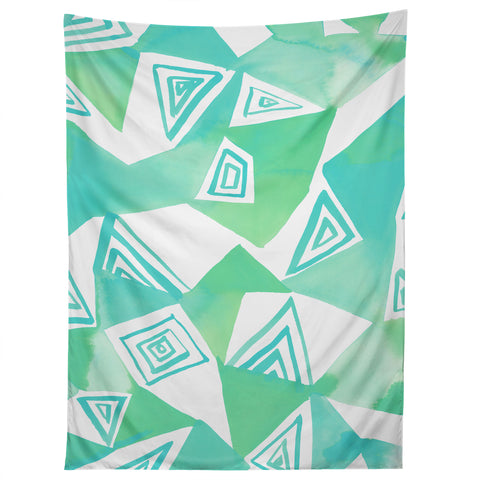 Amy Sia Geo Triangle Sea Green Tapestry
