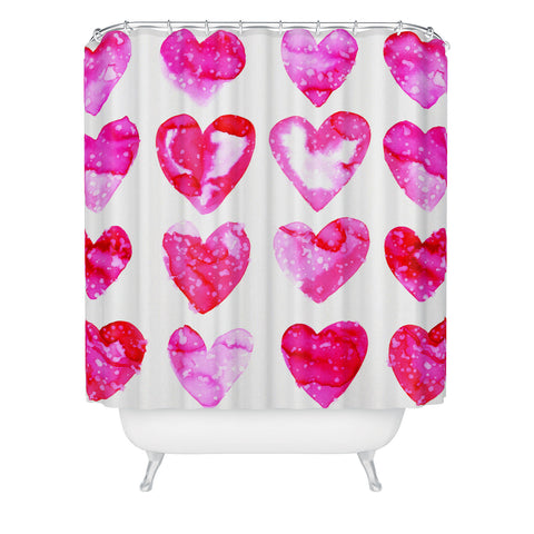 Amy Sia Heart Speckle Shower Curtain