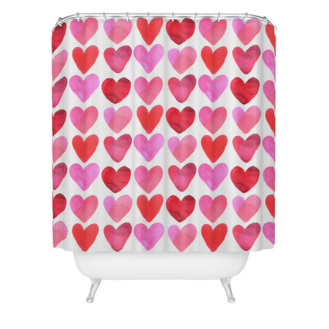 Amy Sia Heart Watercolor Shower Curtain