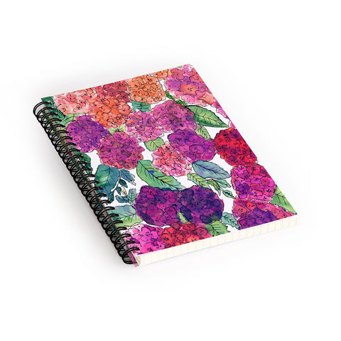 Amy Sia Hydrangea Pink Spiral Notebook