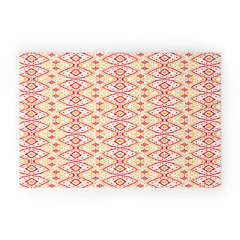 Amy Sia Ikat 2 Cherry Welcome Mat