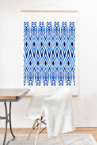 Amy Sia Ikat Blue Art Print And Hanger