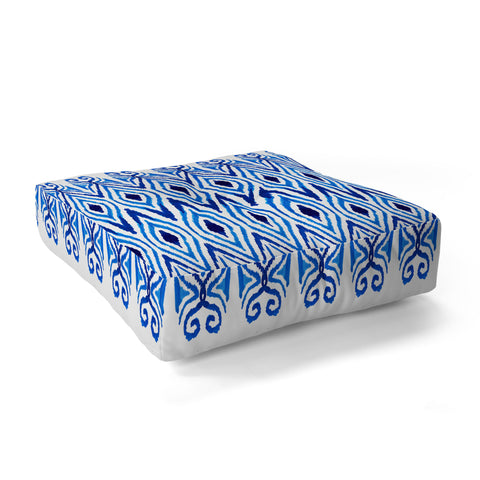 Amy Sia Ikat Blue Floor Pillow Square