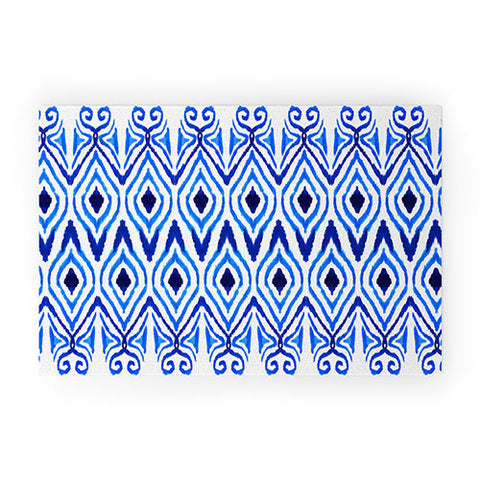 Amy Sia Ikat Blue Welcome Mat