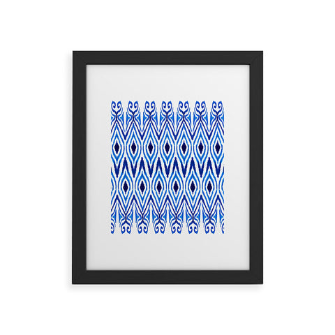 Amy Sia Ikat Blue Framed Art Print