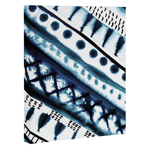 Amy Sia Indigo Stripe Art Canvas