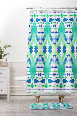 Amy Sia Inky Oceans Shower Curtain And Mat