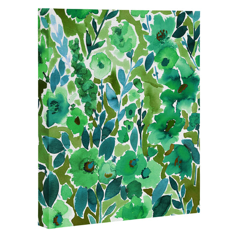 Amy Sia Isla Floral Green Art Canvas