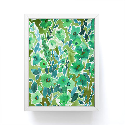 Amy Sia Isla Floral Green Framed Mini Art Print