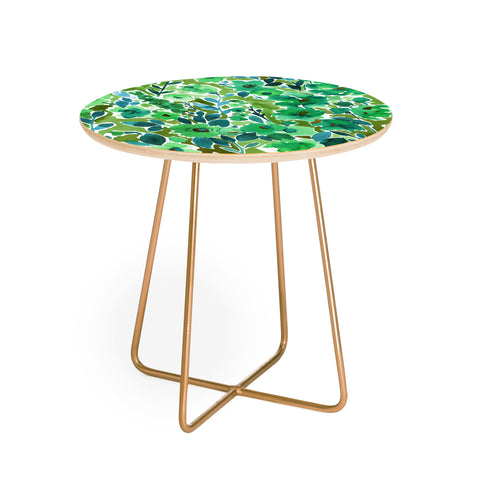 Amy Sia Isla Floral Green Round Side Table