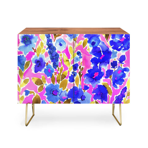 Amy Sia Isla Floral Pink Blue Credenza