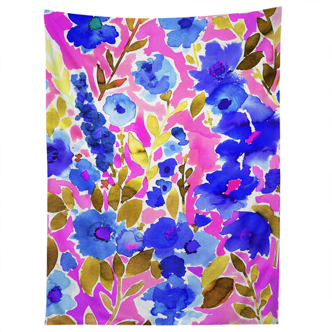 Amy Sia Isla Floral Pink Blue Tapestry