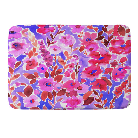 Amy Sia Isla Floral Purple Memory Foam Bath Mat