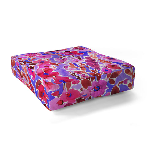 Amy Sia Isla Floral Purple Floor Pillow Square