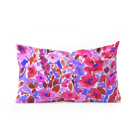 Amy Sia Isla Floral Purple Oblong Throw Pillow