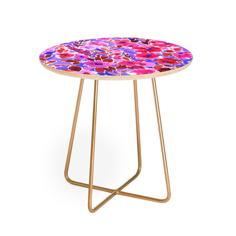 Amy Sia Isla Floral Purple Round Side Table