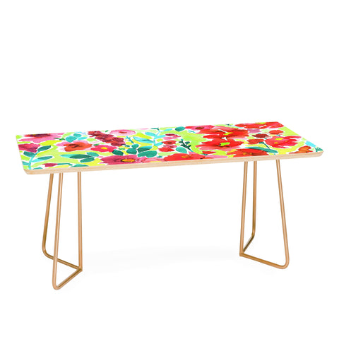 Amy Sia Isla Floral Yellow Coffee Table