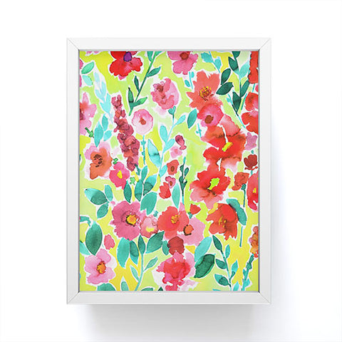 Amy Sia Isla Floral Yellow Framed Mini Art Print