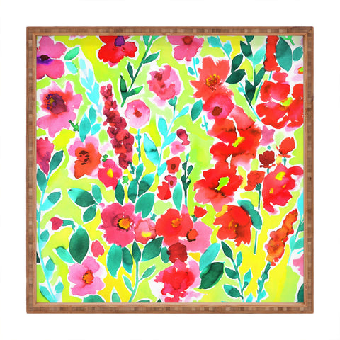 Amy Sia Isla Floral Yellow Square Tray