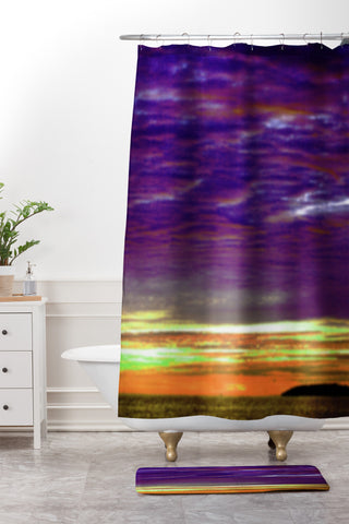 Amy Sia Island Sunset 3 Shower Curtain And Mat