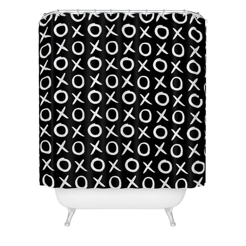 Amy Sia Love XO White and Black Shower Curtain