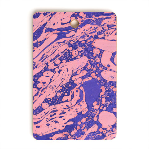 Amy Sia Marble Blue Pink Cutting Board Rectangle