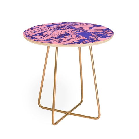 Amy Sia Marble Blue Pink Round Side Table