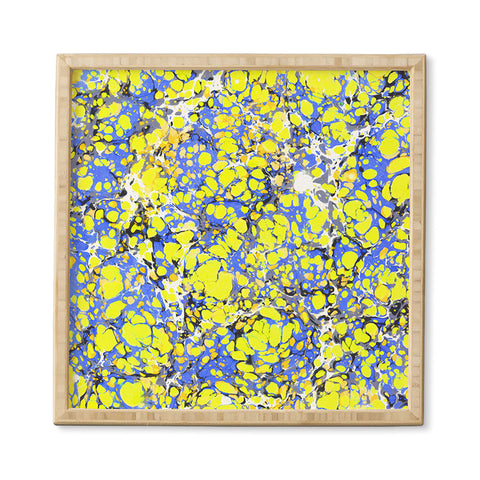 Amy Sia Marble Bubble Blue Yellow Framed Wall Art