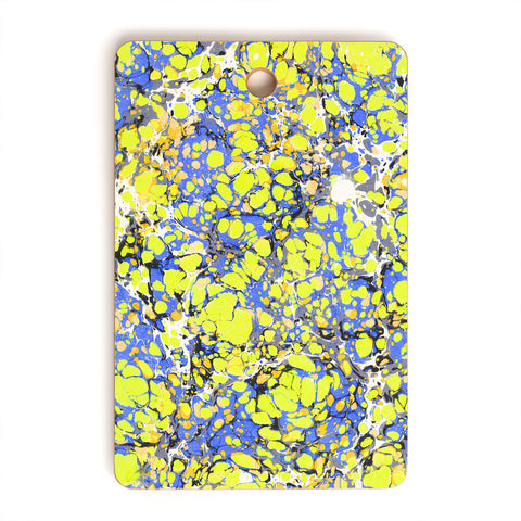 Amy Sia Marble Bubble Blue Yellow Cutting Board Rectangle
